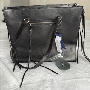 Rebecca Minkoff Black Leather Tote - Regan Always on the side
